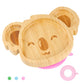qianliyer Bamboo Suction Plates for Babies & Toddlers - Natural Wooden Animal Koala - Small Led Weaning Supplies - Ages 4-72 Mon