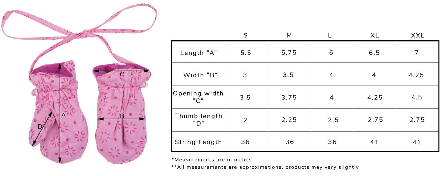 Shu-Shi Baby Toddler Girl Mittens Soft Warm Fleece Interior And String Attached,18 - 24 Months,Patchwork Pink