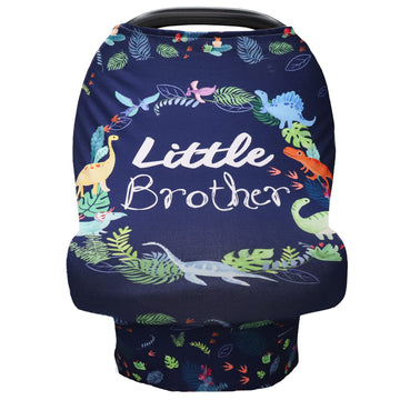 Baby Car Seat Cover For Boys, Little Brother Car Seat Canopy, Multiuse Nursing Covers, Dinosaur Theme Infant Carrier Cover Summe