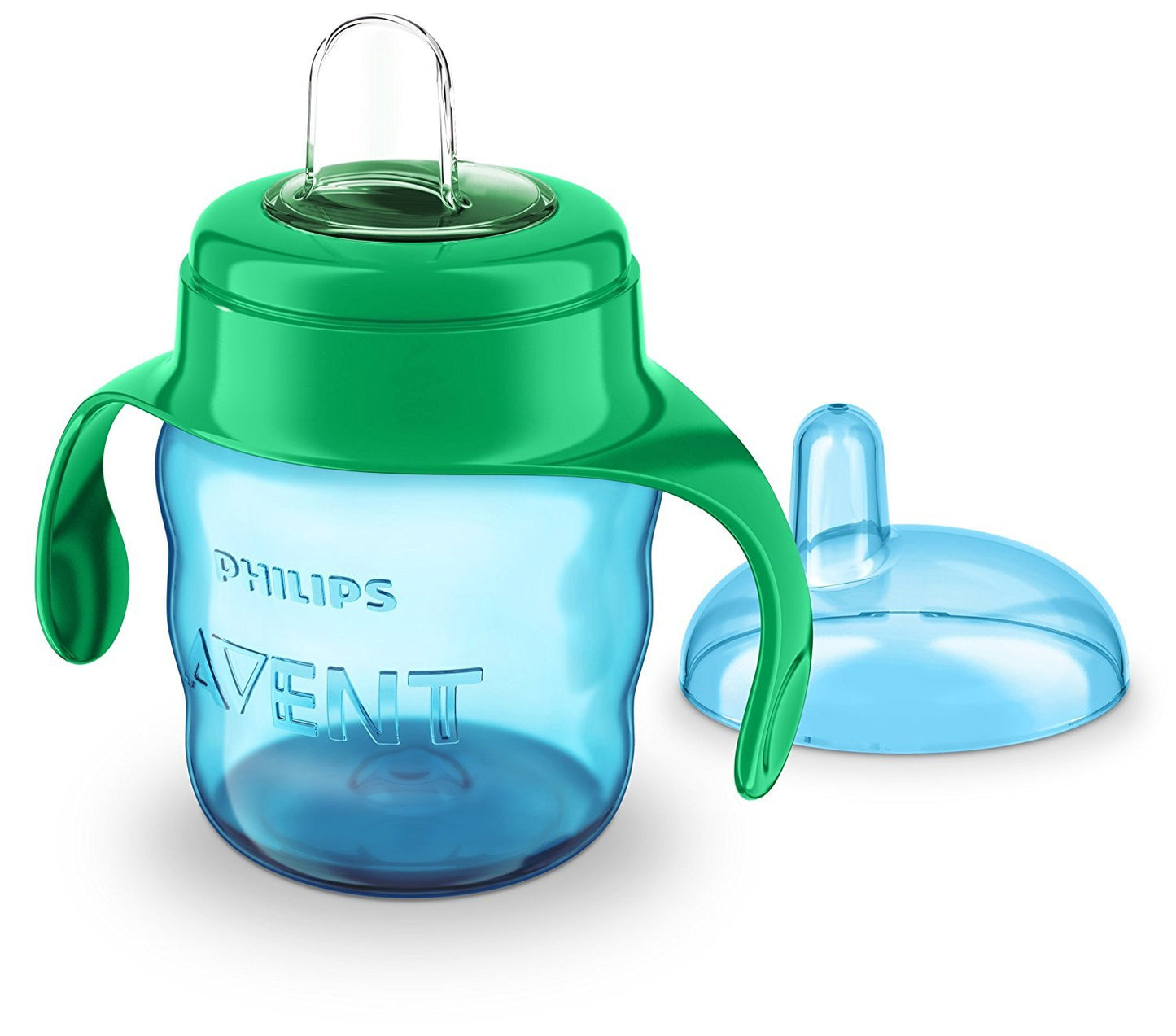 Avent Philips Silicone Classic Spout Cup With Handle | Blue/Green | 200Ml (Scf551/05)