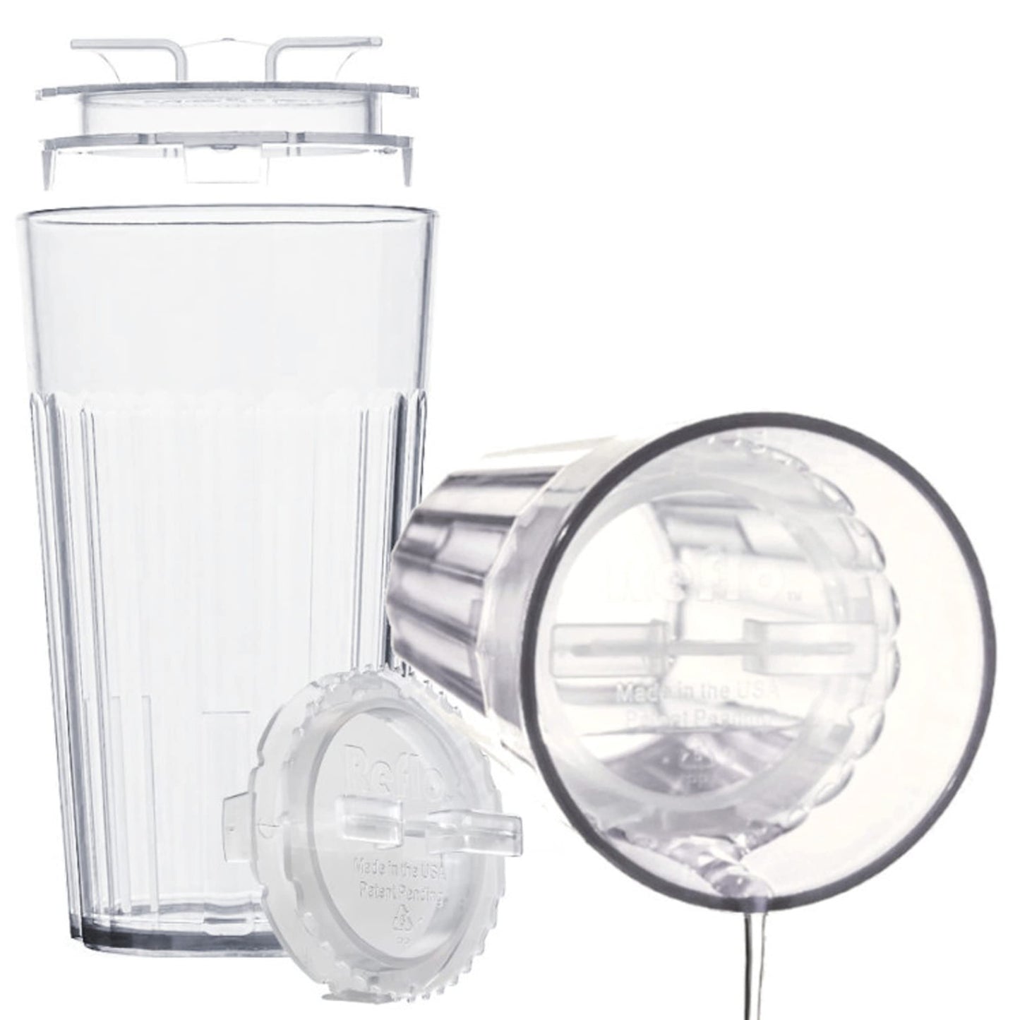 Reflo Smart Cup (Clear 2-Pack) Open Training Cup, Toddler Cup, No Suction 6Oz, 360 Control-Flow, Usa Made Premium High-Impact Pl