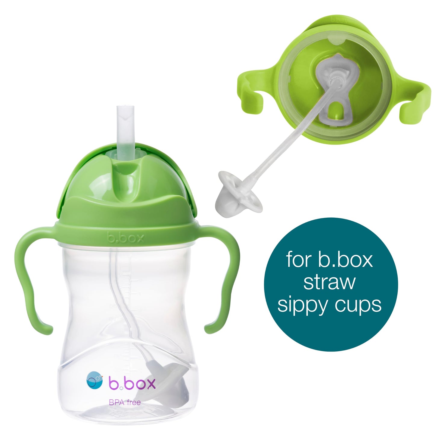 B.Box Sippy Cup Replacement Straw Pack: Includes 1 Replacement Straw, 1 Replacement Straw With Weight, 1 Cleaning Brush. Fits B.