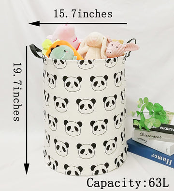 Duyiy Panda Design 19.7 Inch Laundry Storage Basket Organizer Bins For Dirty Cloth With Handle, Toys Nursery Kids Clothes Gift B