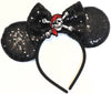 Clgift Pirate Minnie Ears, Cruise Ears, Pirate Minnie Ears, Silver Black Blue Minnie Ears, Rainbow Sparkle Mouse Ears,Classic Re