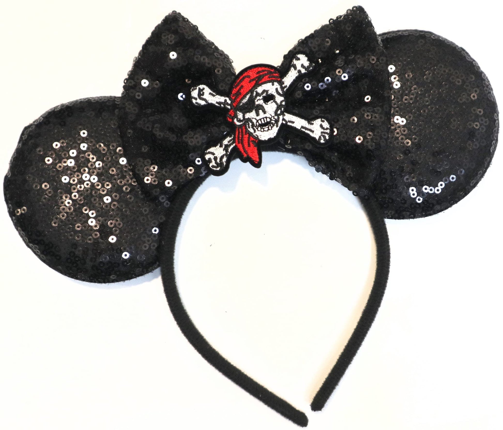 Clgift Pirate Minnie Ears, Cruise Ears, Pirate Minnie Ears, Silver Black Blue Minnie Ears, Rainbow Sparkle Mouse Ears,Classic Re