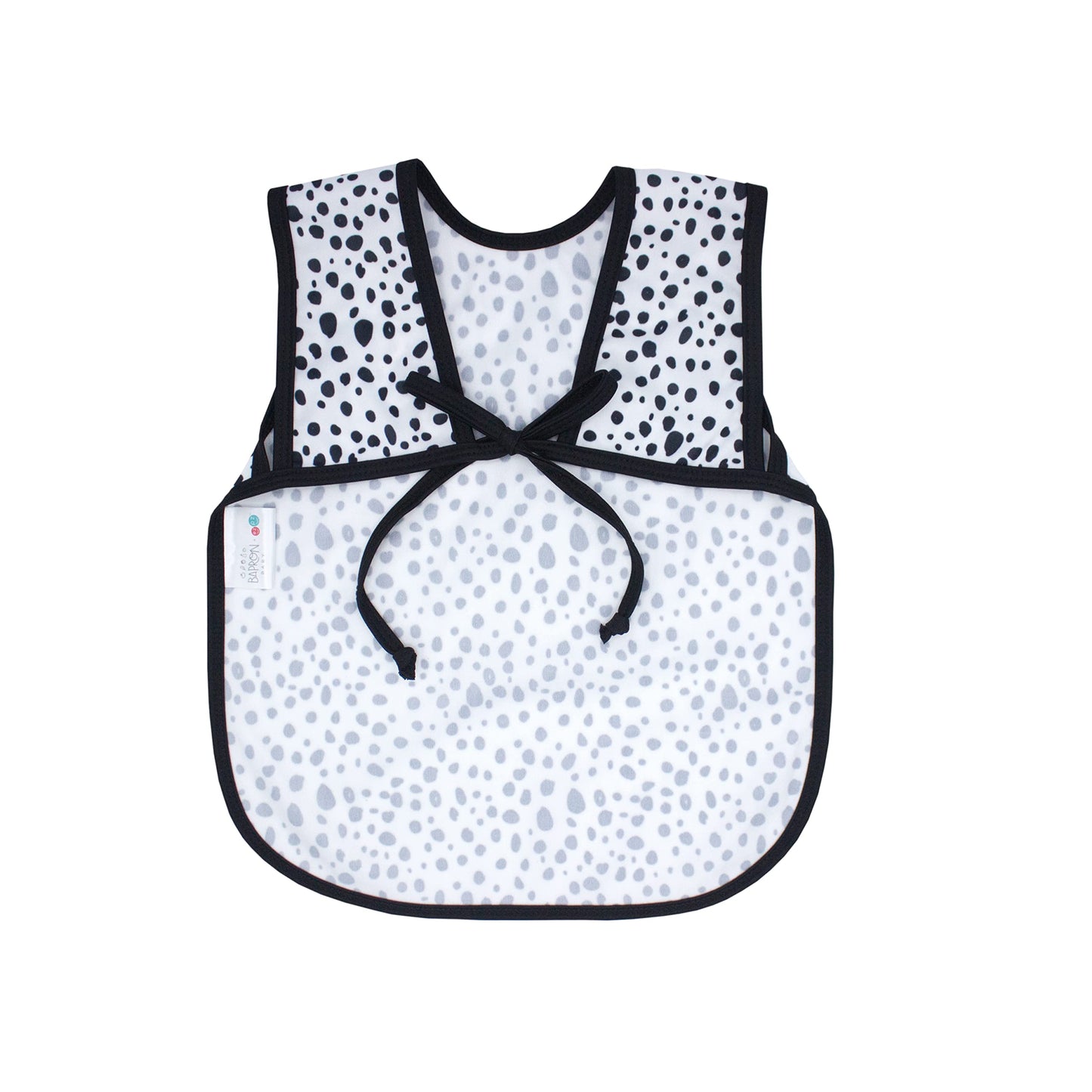 Bapronbaby Organic Dot Bapron - No Neck Tie Safer Bib For Baby & Toddler - Soft Waterproof Stain Resistant - Machine Washable -