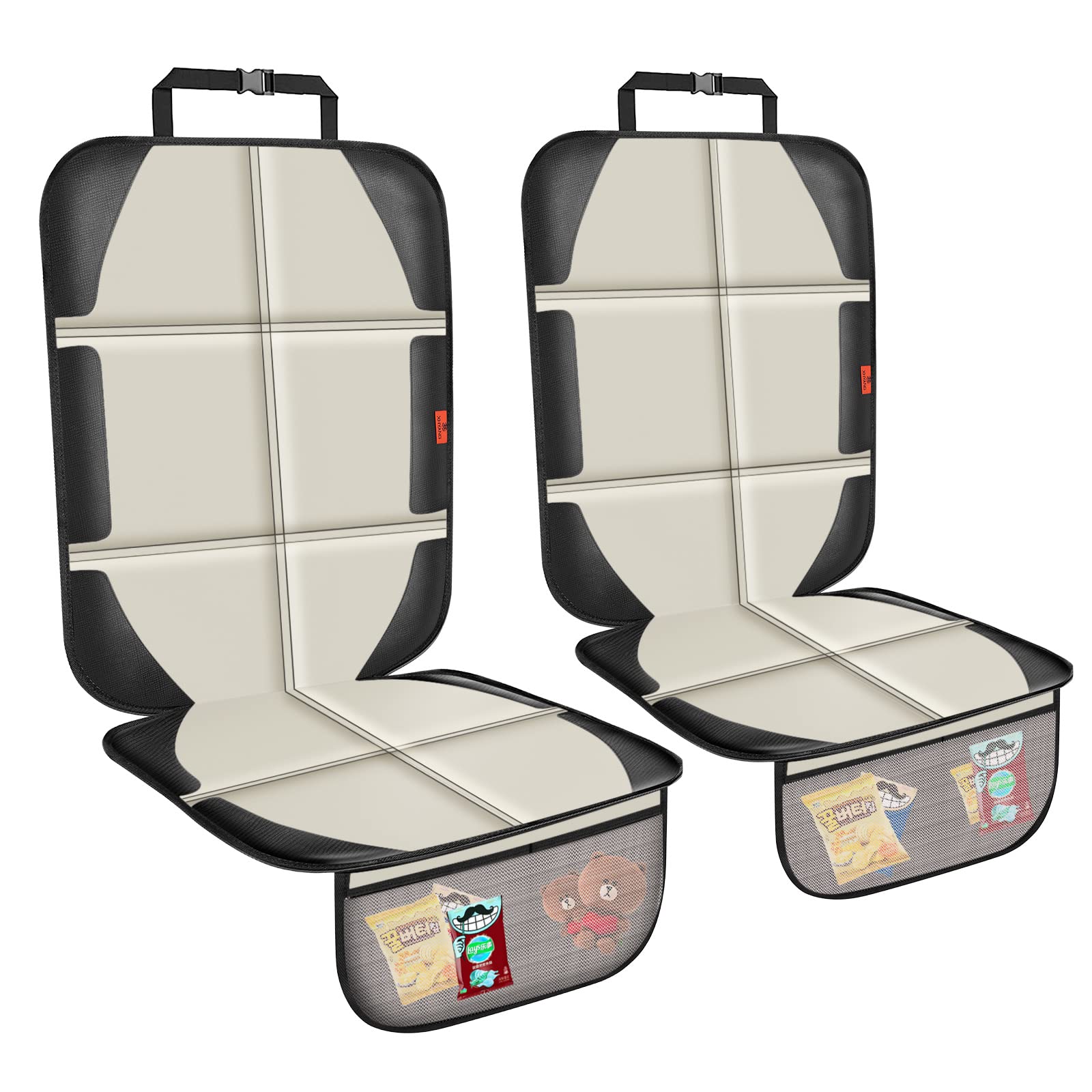 Xhyang Car Seat Protector, 2 Pack, Universal Fit, Polyvinyl Chloride & Leather, For Child Baby Car Seat, Waterproof, Durable, 60