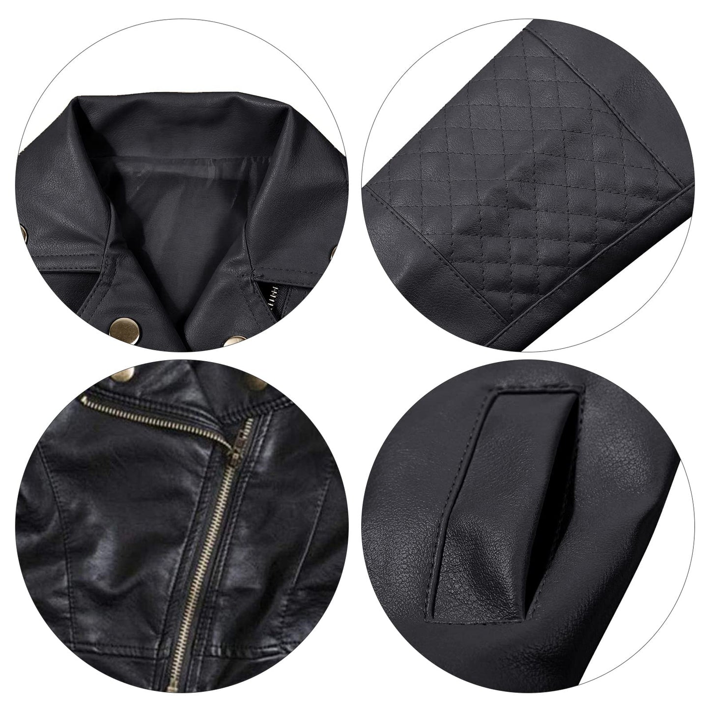 Uniqueone Baby Boys Girls Kids Outfits Spring Autumn Pu Faux Leather Lapel Jacket Oblique Zipper Outerwear Coat Size 4-5 Years/T