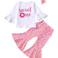 Newborn Baby Girls Pink Striped Tutu Dress First Birthday Skirt Outfits Casual Donut Print Girls Clothes Headband 2Pcs Set (U-Sw