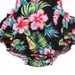 One Piece Redbub Floral Ruffles Rompers Bathing Suits Dress With Headband (Medium,Black)