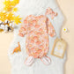 Infant Newborn Baby Girls Floral Sleep Gown Headband Sleepwear Romper Sleeping Bags Outfits (0-3 Months,Floral&Dinosaur)