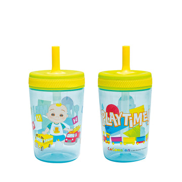 Zak Designs 15Oz Cocomelon Kelso Tumbler Set, Leak-Proof Screw-On Lid With Straw Made Of Durable Plastic And Silicone, Perfect B