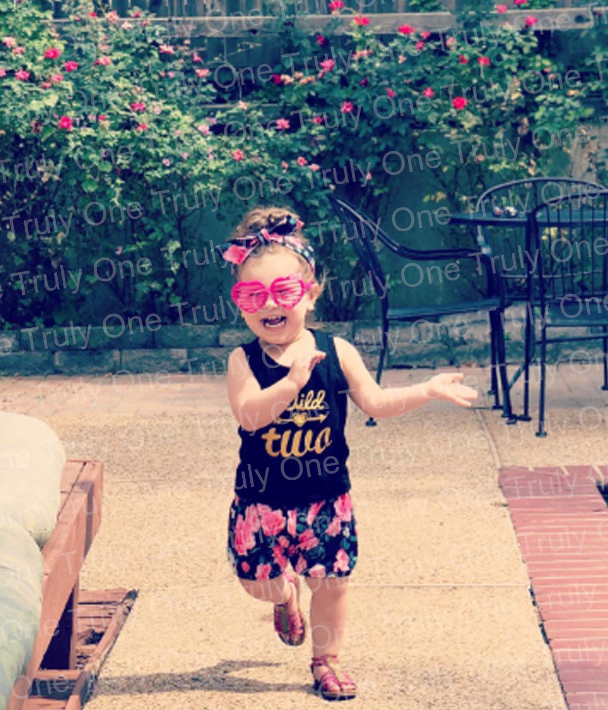 2Nd Birthday Outfit Girl 2 Year Old Girl Birthday Clothes Baby Girl Wild Two Shorts Set (3T,Black-Wild Two)