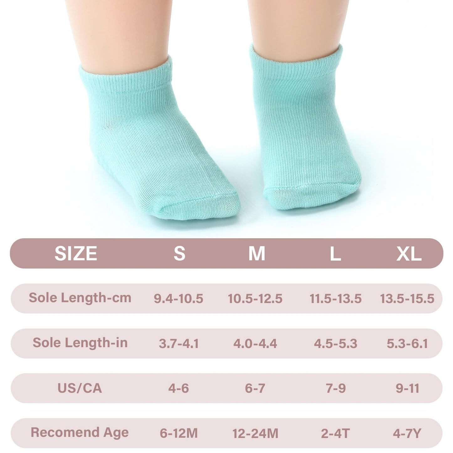 Jakidar 12 Pair Baby Toddler Socks Non-Slip Grip Cotton Ankle Socks For Boys Girls Non Skid Soles For Infants Kids, Pink White,6