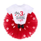 Ibtom Castle Toddler Baby Girls 3Rd Birthday Princess Outfit Polka Dots T-Shirt Top Tutu Skirt Set Ears Headband Third Years Old