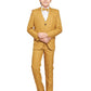 Jeetethnics Boys Mustard Checked Coat Suit Set With Waistcoat Shirt And Trousers (9095Q)