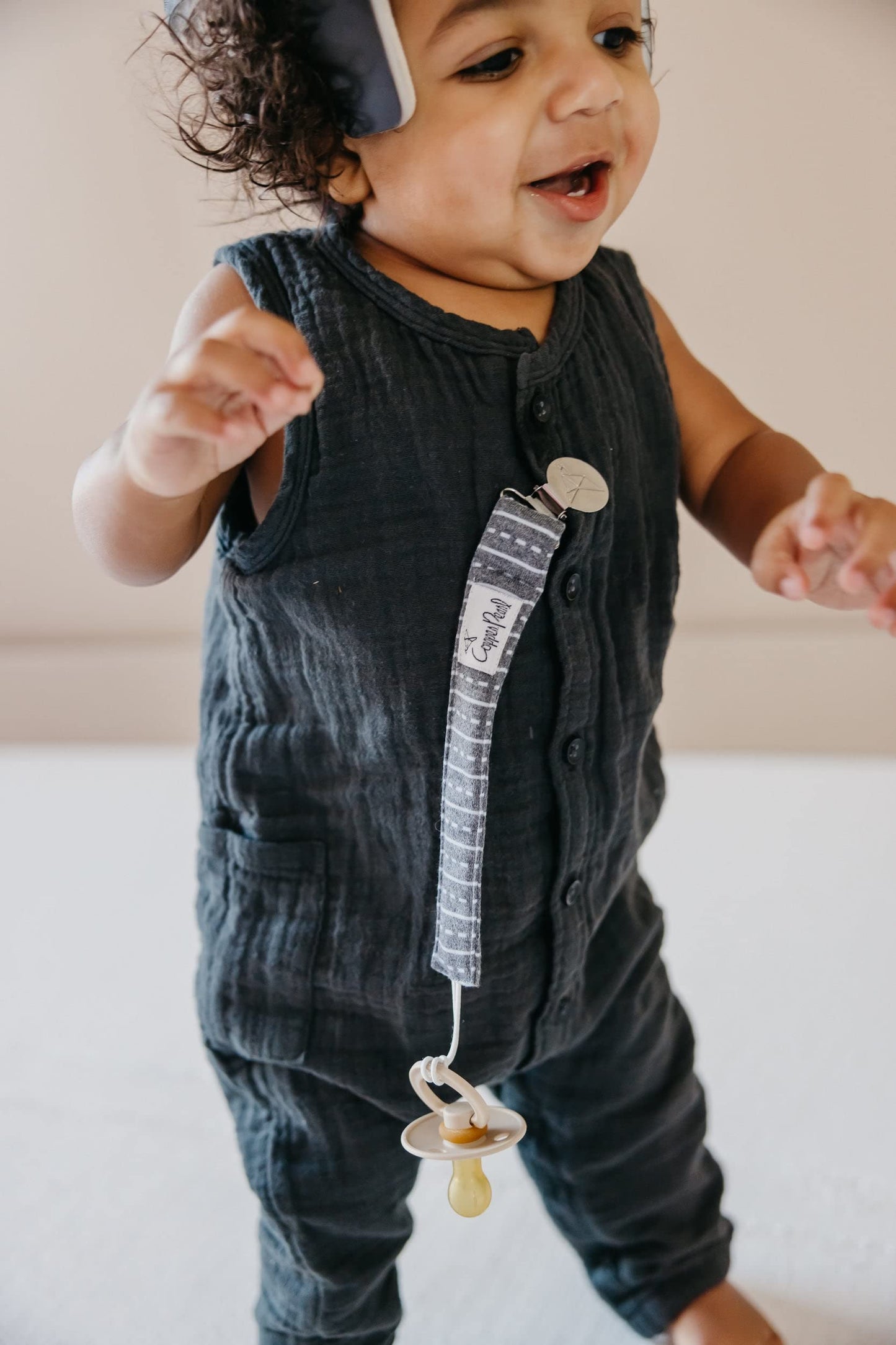 Copper Pearl Pacifier Clip 3-Pack: Premium Knit Binky Clips For Baby Girls And Boys - Stylish Stainless Steel Pacifier Holder Cl