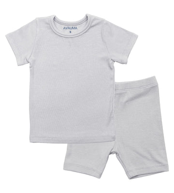 Avauma Newborn Baby Little Boys Girls Snug-Fit Pajamas Summer Short Sets Pjs Kids Clothes (Sgray)