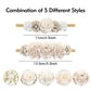 Cinaci 5 Pieces Super Stretchy Soft Baby Girl Nylon Flower Headbands Baptism Christening Floral Tiaras Crowns Hairbands Hair Acc