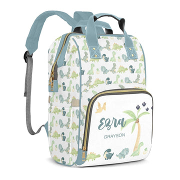 Personalized Diaper Bags for Baby Boys Green Dinosaur Personalized Bag Mummy Nappy Baby Bag Multifunction Customized Backpack