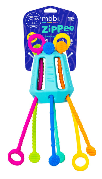 Mobi Zippee Activity Toy - Montessori Toys for 1 Year Old and Up, Sensory Toys for Toddlers, Made with Food Grade Silicone, BPA 