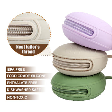 3 Pack Silicone Pacifier Holder Case, Bpa-Free Pacifier Cover Pouch For Baby, Portable Pacifier Storage Container For Diaper Bag