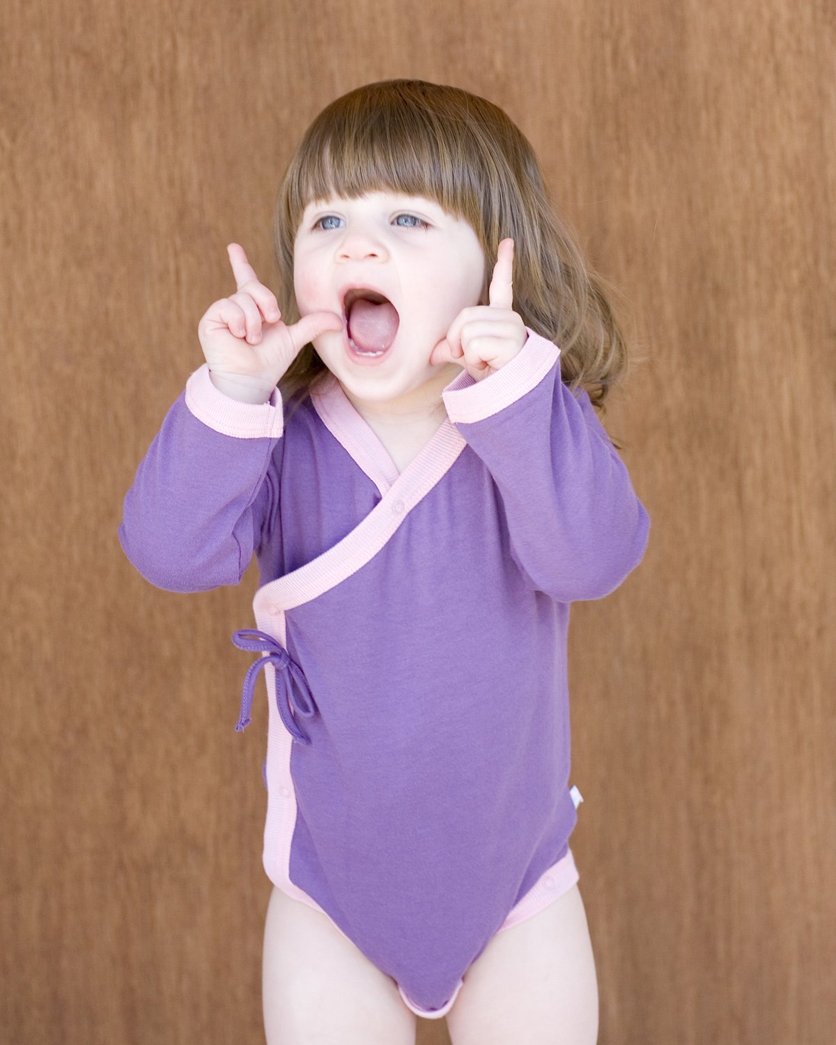 Baby Soy All-Natural Kimono Bodysuit, Eggplant, 6-12 Months