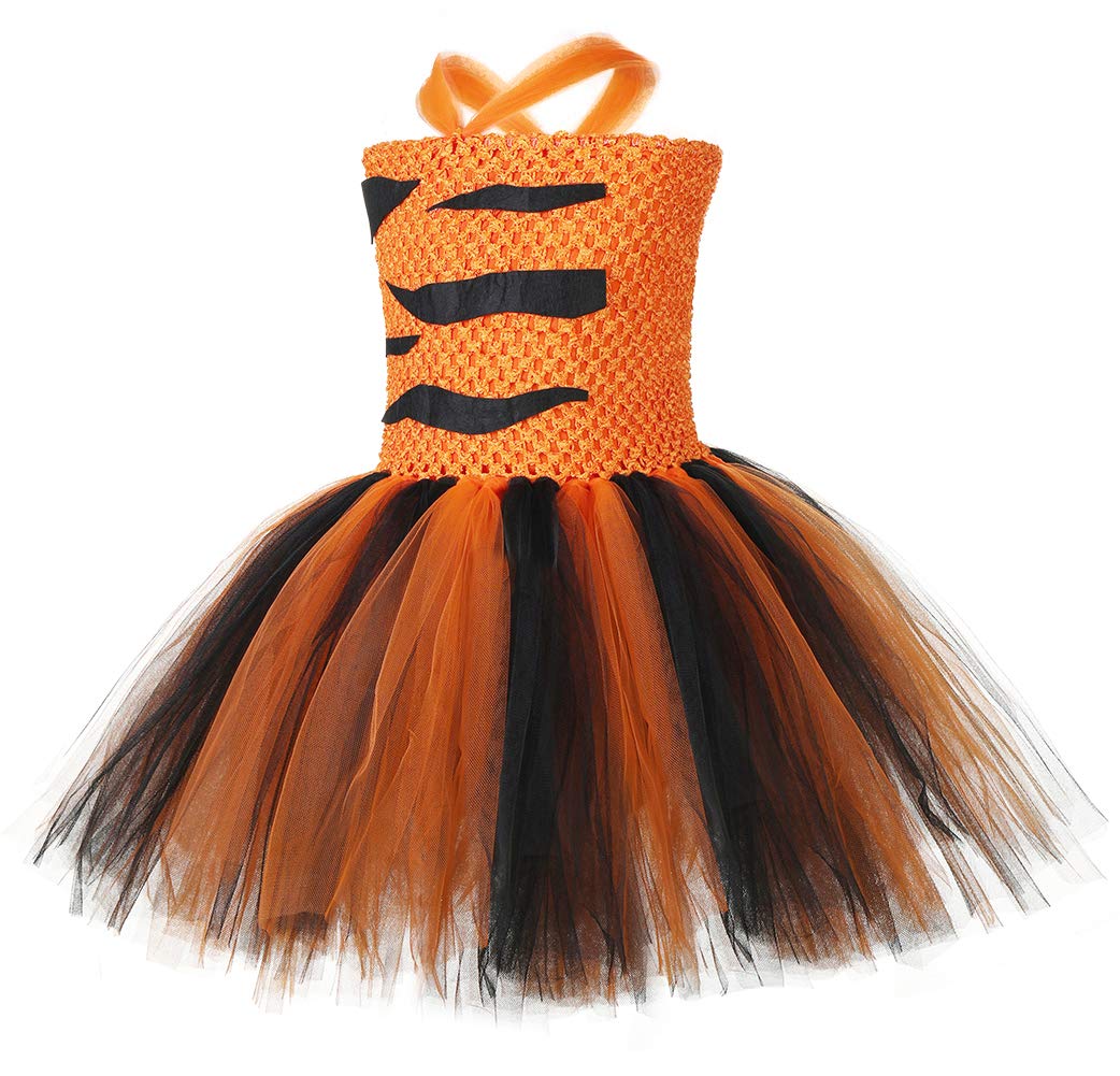 Tutu Dreams Tiger Costume For Kids Girls Jungle Safari Halloween Animal Dress Up Birthday Party Dress Up Outfits Gifts (Tiger, 1