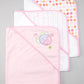 Spasilk 3 Pack Soft Terry Hooded Towel Set, Pink