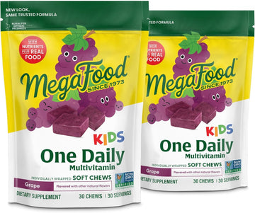 Megafood Kids One Daily Multivitamin Soft Chews - Kids Vitamins With Vitamin B, Vitamin C, Vitamin D & Vitamin E - Age 4+, Veget