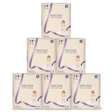 Baby Diapers, DRYPER Disposable Diaper, Size 6 Diapers (35+ lbs), 3D Leak Guards & Wetness Indicator, Ultra-Soft & Thin, Fast Wa