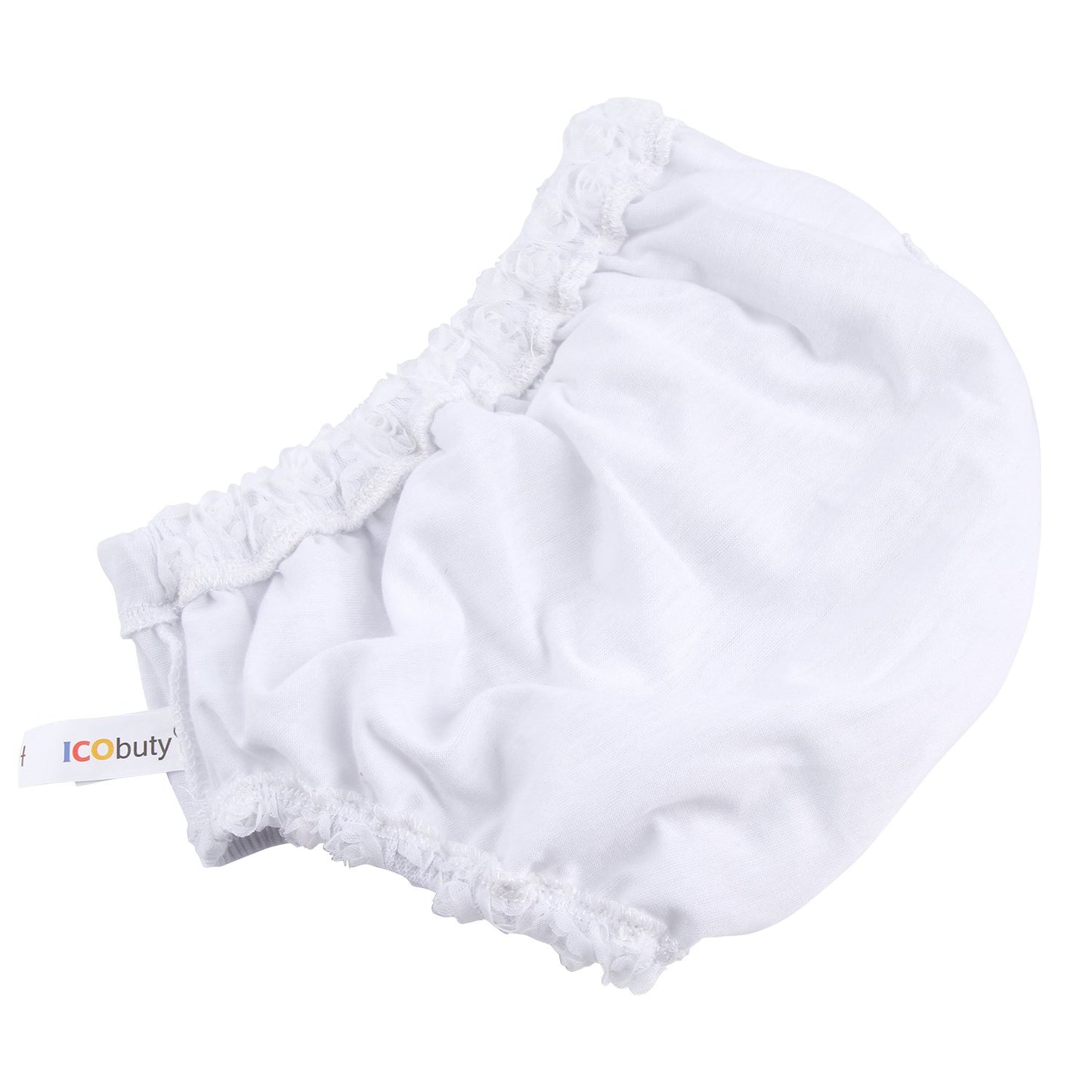 Icobuty Rose Ruffle Bloomer Diaper Cover For Baby Girls Toddlers(13-24M Large, White)