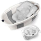Baby Bathtub, Baby Tub with Thermometer & Soft Cushion, Collapsible Baby Bathtub from Newborn to Toddler Bathtub 0-36 Months, Fo