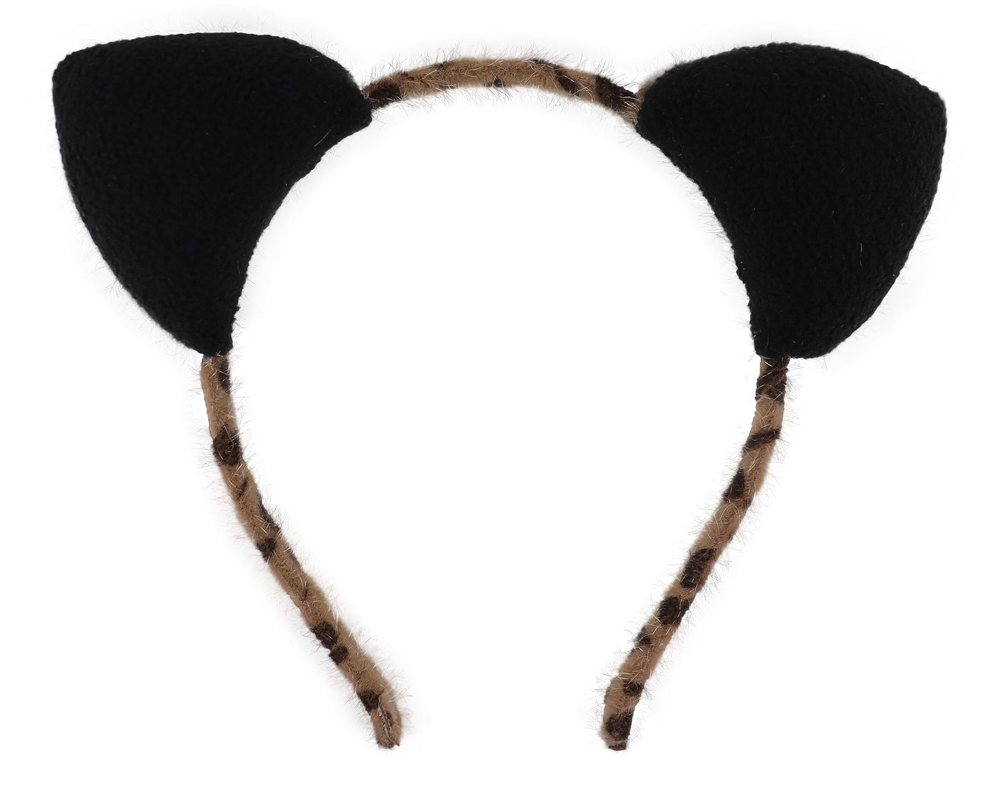 Bonnie Z. Leonardo Furry Cat Ears Headband Double-Sided Wear Black Leopard