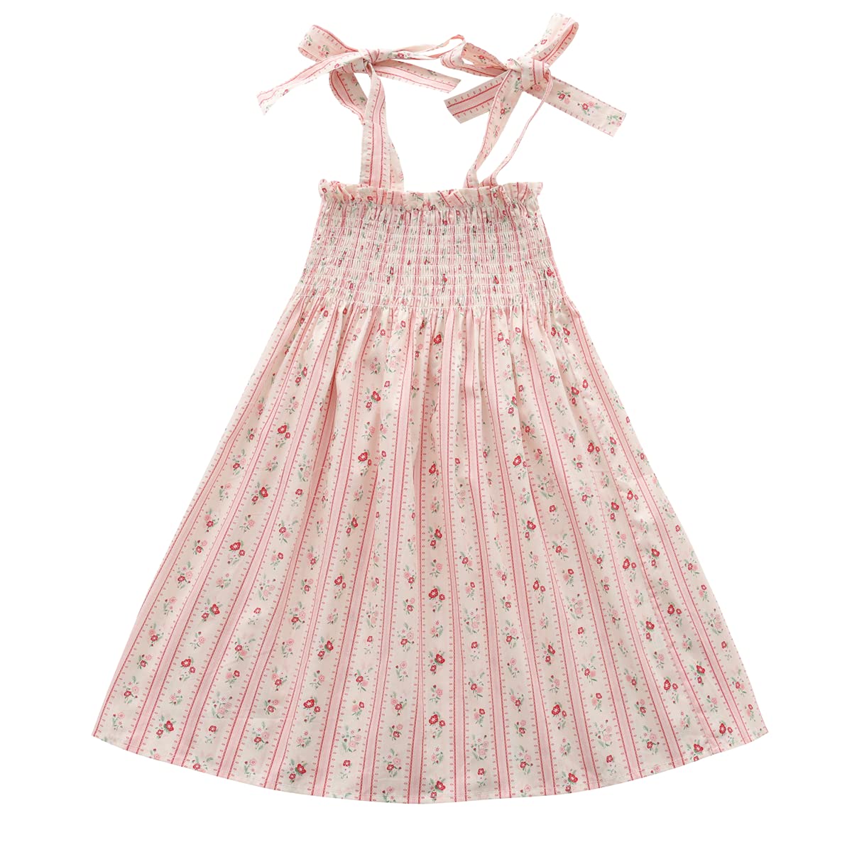 Tibe Pincess Baby Girls Rompers Dress Toddler Strap Smocked Summer Floral Boho Maxi Dresses Matching Outfits Sisters Dress Size