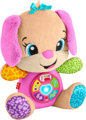 Fisher-Price Baby Learning Toy Laugh & Learn Smart Stages Sis Pink Musical Plush with Smart Stages for Infants Ages 6+ Months, M