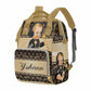 M Yescustom Personalized Diaper Bag For Baby, Large Capacity Custom Brown Crown Prince Diaper Bag With Name, Waterproof Diaper B