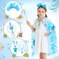 Limiroler Princess Dress Up Toys Princess Dress Up Clothes Rainbow Mermaid Cape Kit 9 Pcs Gift Set For Little Girls 3-8 Years Ol