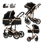 2 in 1 Baby Stroller, Convertible Pram, Reversible Standard Baby Stroller, Portable Baby Buggy, Infant Carriage, Foldable High L