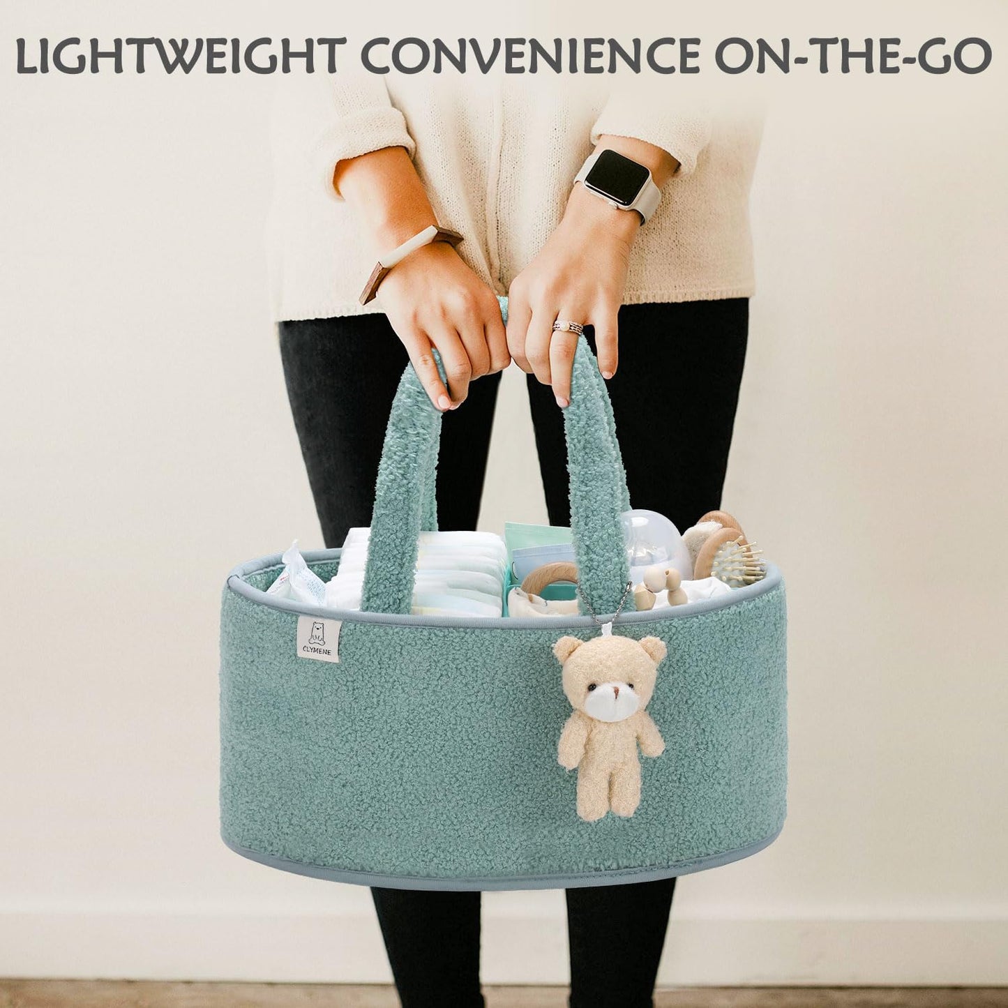 Clymene Baby Diaper Caddy Organizer, Nursery Storage Basket For Diapers And Wipes - Newborn Changing Table Essentials, Baby Gift