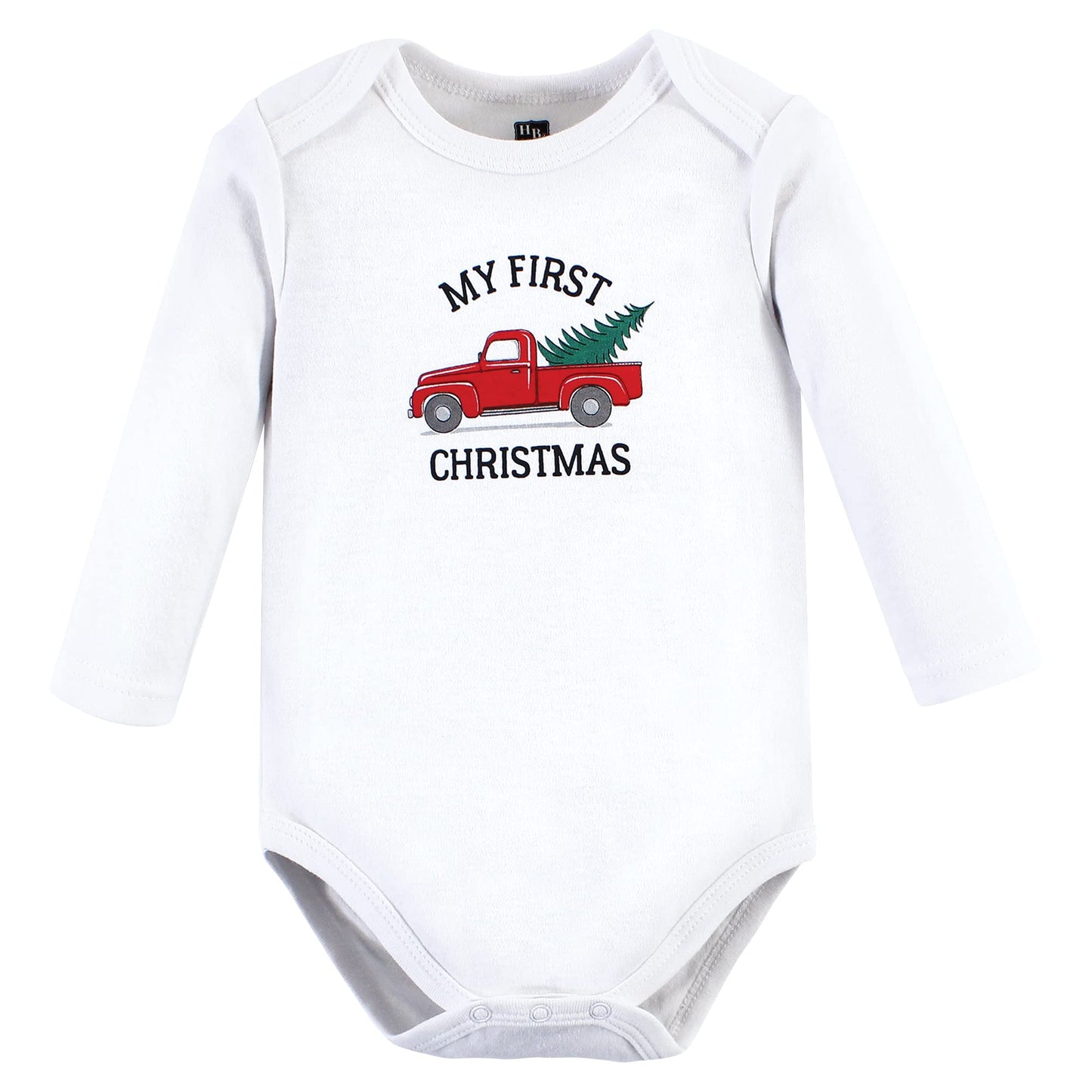 Hudson Baby Unisex Cotton Long-Sleeve Bodysuits And Toddler T-Shirt Set, Christmas Tree, 9-12 Months Us