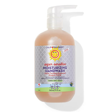 California Baby Super Sensitive Moisturizing Hand Soap | Soothing Organic Aloe + Coconut Oil | 100% Plant-Based Liquid Soap | Al
