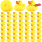 Lenwen 50 Pcs 2.2 Inch Waterproof No Hole Rubber Ducks Bath Toy with Sealed Plug Without Hole Bathtub Floating Bath Toy for Birt