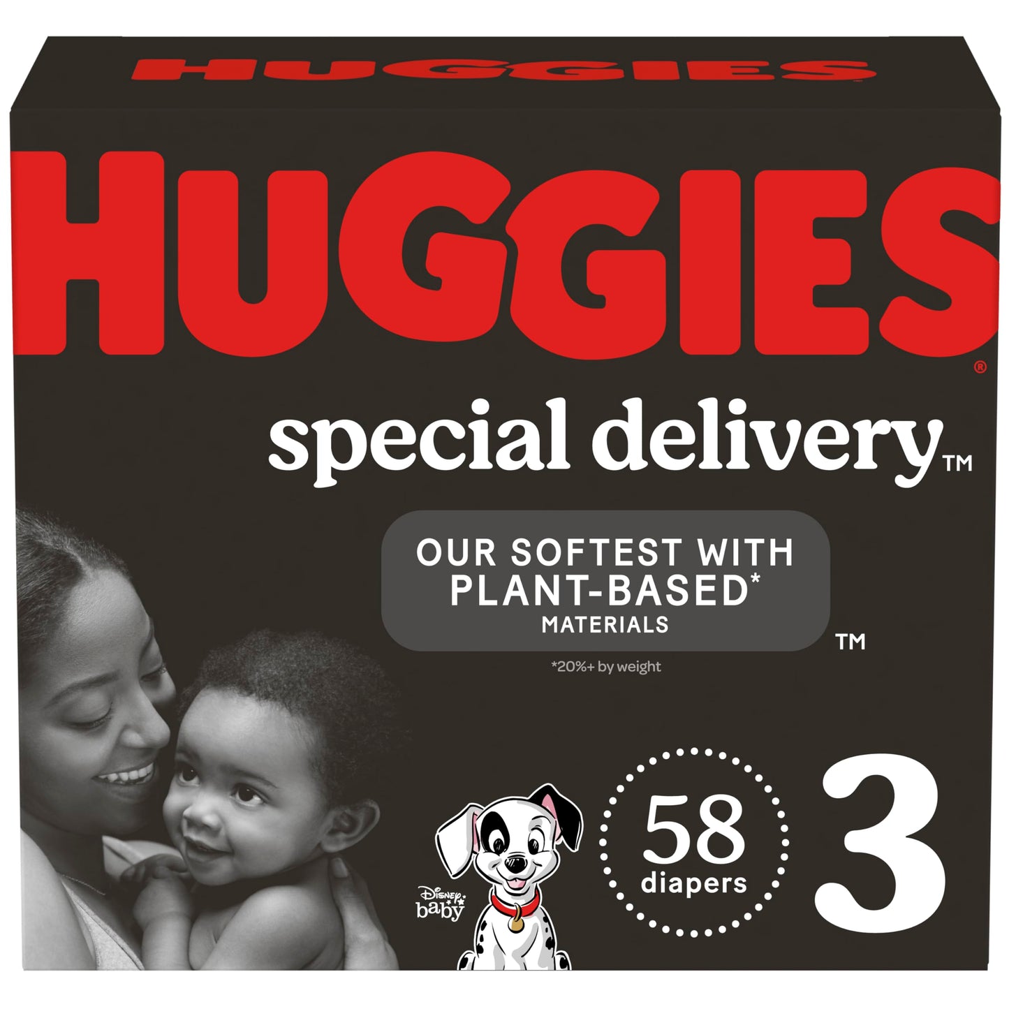 Huggies Special Delivery Hypoallergenic Baby Diapers Size 3 (16-28 Lbs), 58 Ct, Fragrance Free, Safe For Sensitive Skin