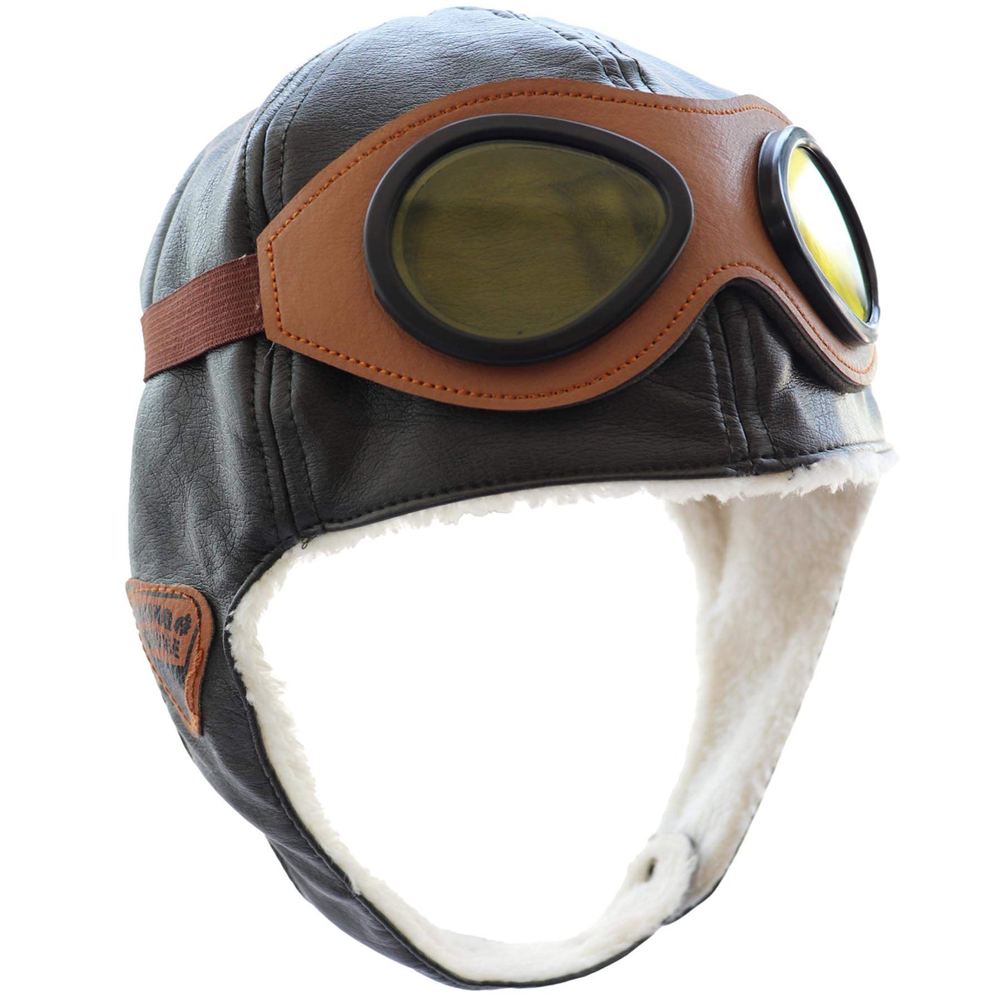 Happy Will Pilot Aviator Fleece Warm Hat Cap with Earmuffs for Kids Toddlers Celadon Brown