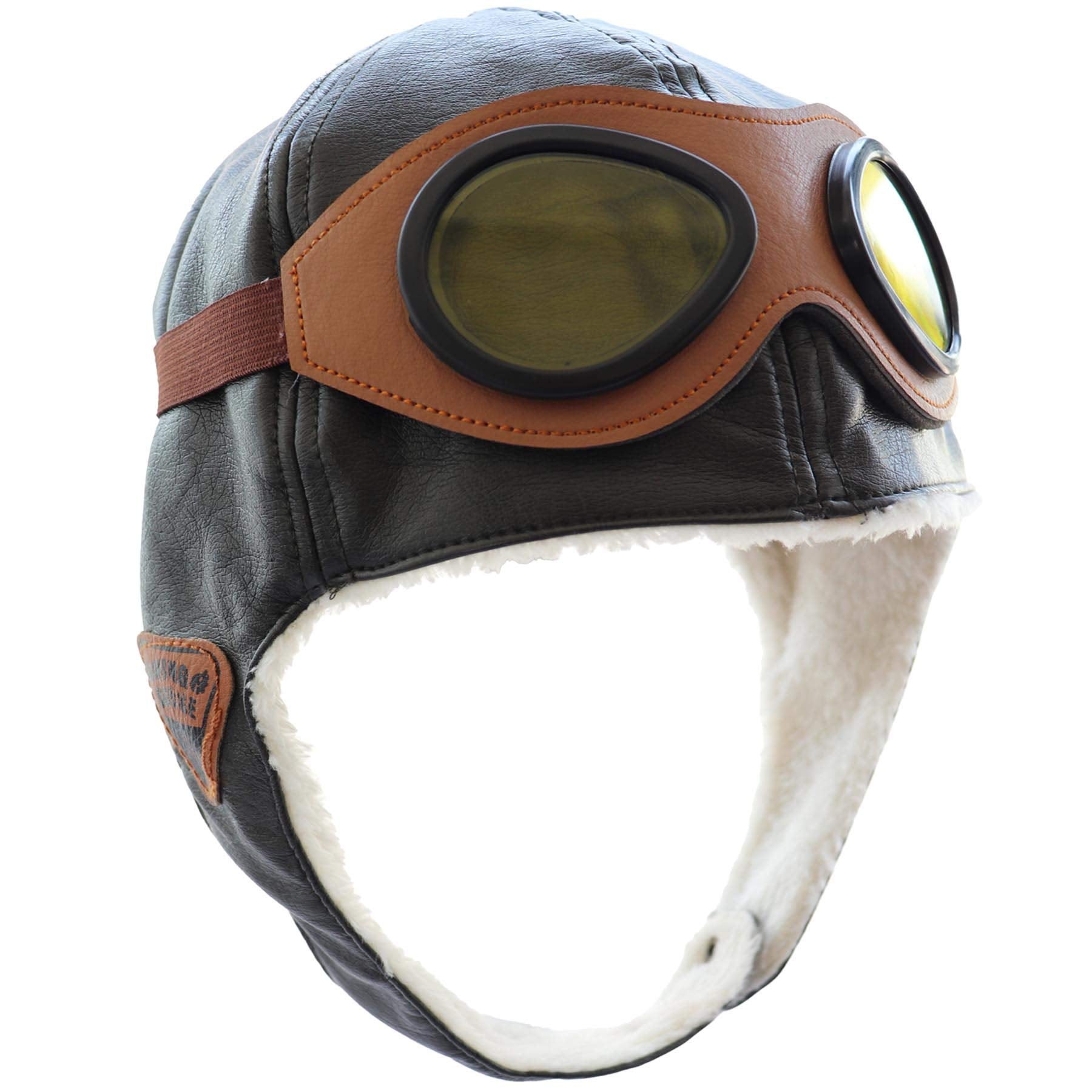 Happy Will Pilot Aviator Fleece Warm Hat Cap with Earmuffs for Kids Toddlers Celadon Brown