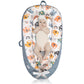 Jocute Baby Lounger Large Size, Cotton Breathable Baby Lounger Pillow Cover Waterproof, Infant Lounger For Travel, Grey Protable