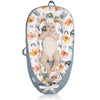 Jocute Baby Lounger Large Size, Cotton Breathable Baby Lounger Pillow Cover Waterproof, Infant Lounger For Travel, Grey Protable