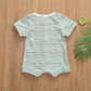Iddolaka Newborn Summer Baby Boy Girl Romper Bodysuit Jumpsuit Playsuit One Piece Outfit Clothes (Short Sleeve Green White, 3-6
