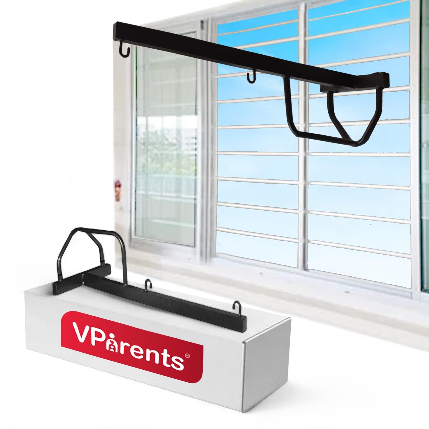 Vparents Window Baby Cradle Cot Metal Hanger, Black
